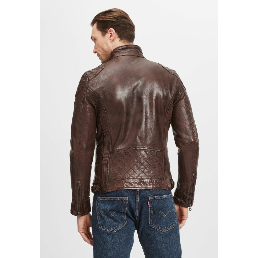 Geaca de Piele Naturala Barbati Gipsy Castanie GMDarric SF STUV – IMBRACAMINTE