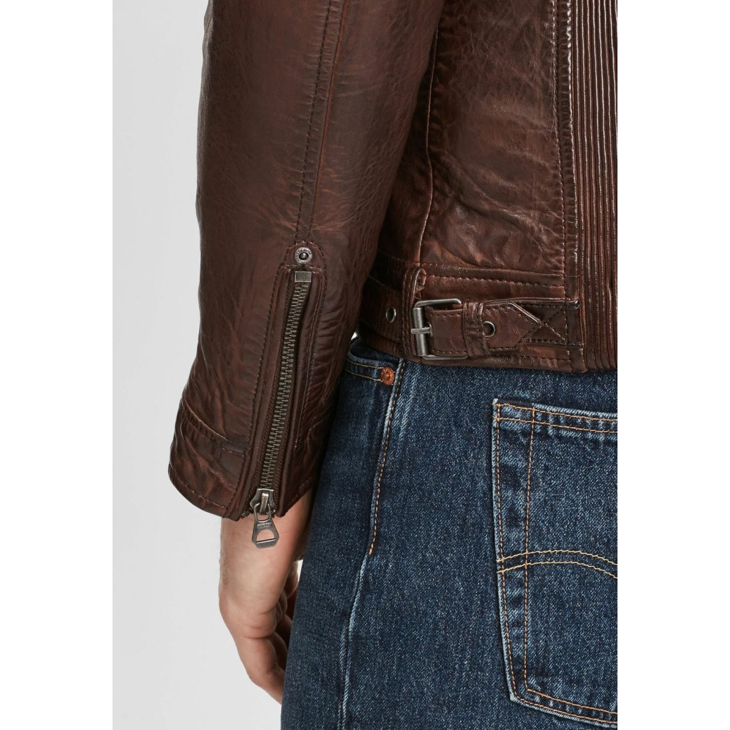 Geaca de Piele Naturala Barbati Gipsy Castanie GMDarric SF STUV – IMBRACAMINTE