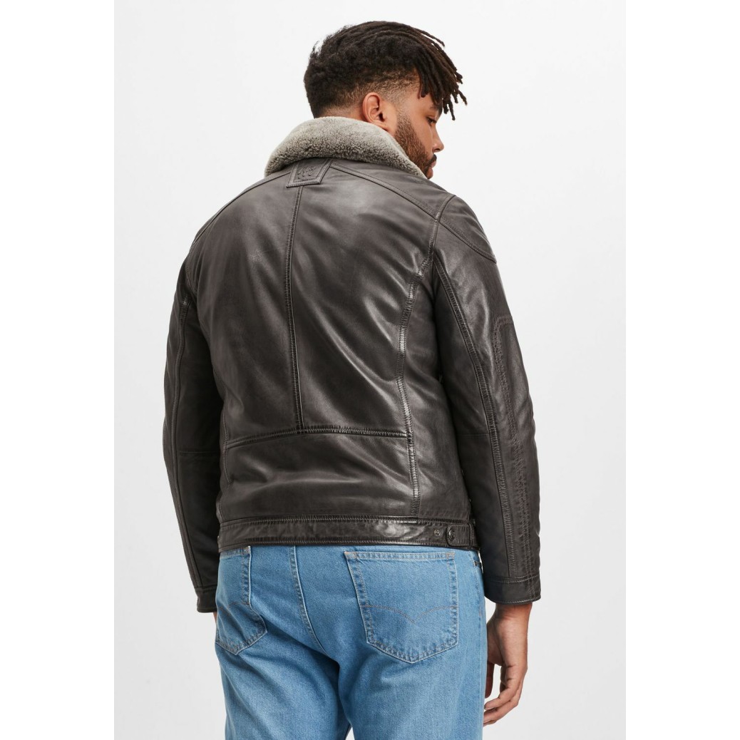 Geaca de Piele Barbati Gipsy Antracit GMDarron CF LACUV – IMBRACAMINTE