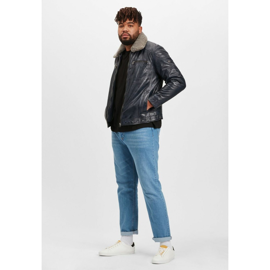 Geaca de Piele Barbati Gipsy Albastru Inchis GMDarron CF LACUV – IMBRACAMINTE