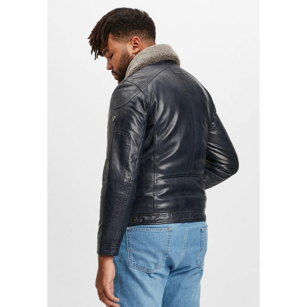 Geaca de Piele Barbati Gipsy Albastru Inchis GMDarron CF LACUV – IMBRACAMINTE