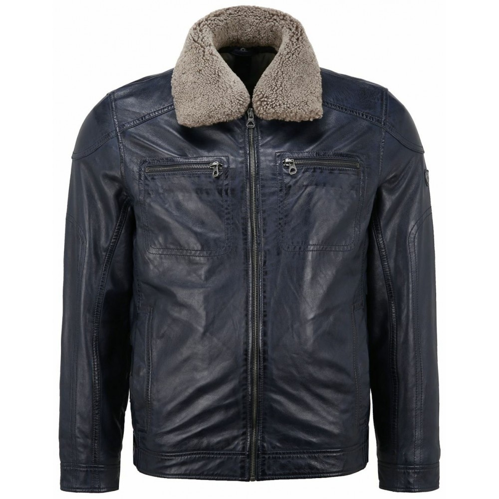 Geaca de Piele Barbati Gipsy Albastru Inchis GMDarron CF LACUV - readytowear