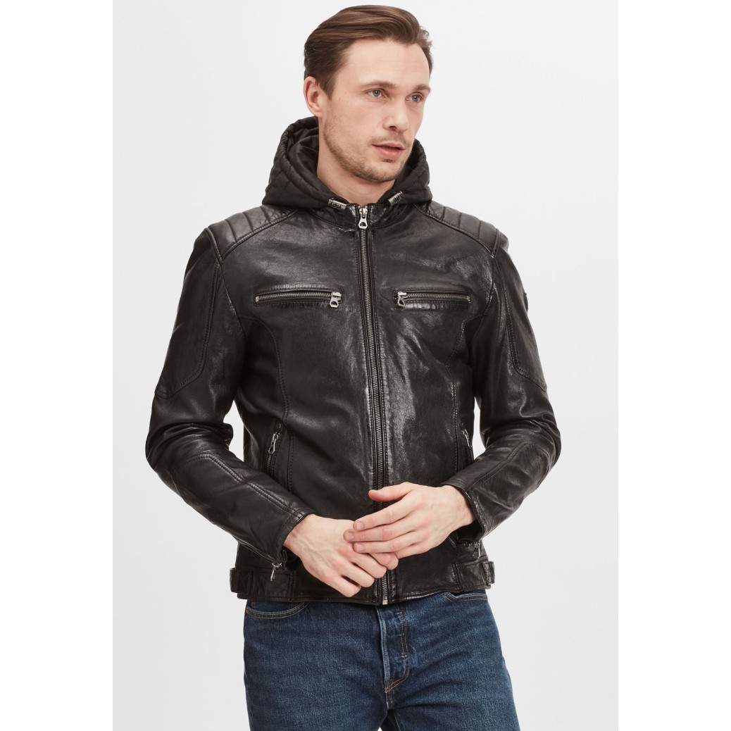 Geaca de Piele Barbati Gipsy Neagra GMDasdyn LVV – Black Friday