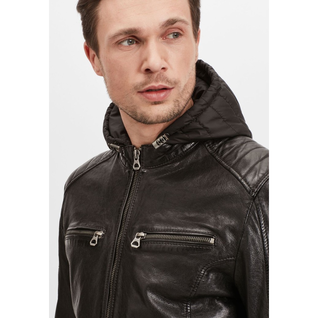 Geaca de Piele Barbati Gipsy Neagra GMDasdyn LVV – Black Friday