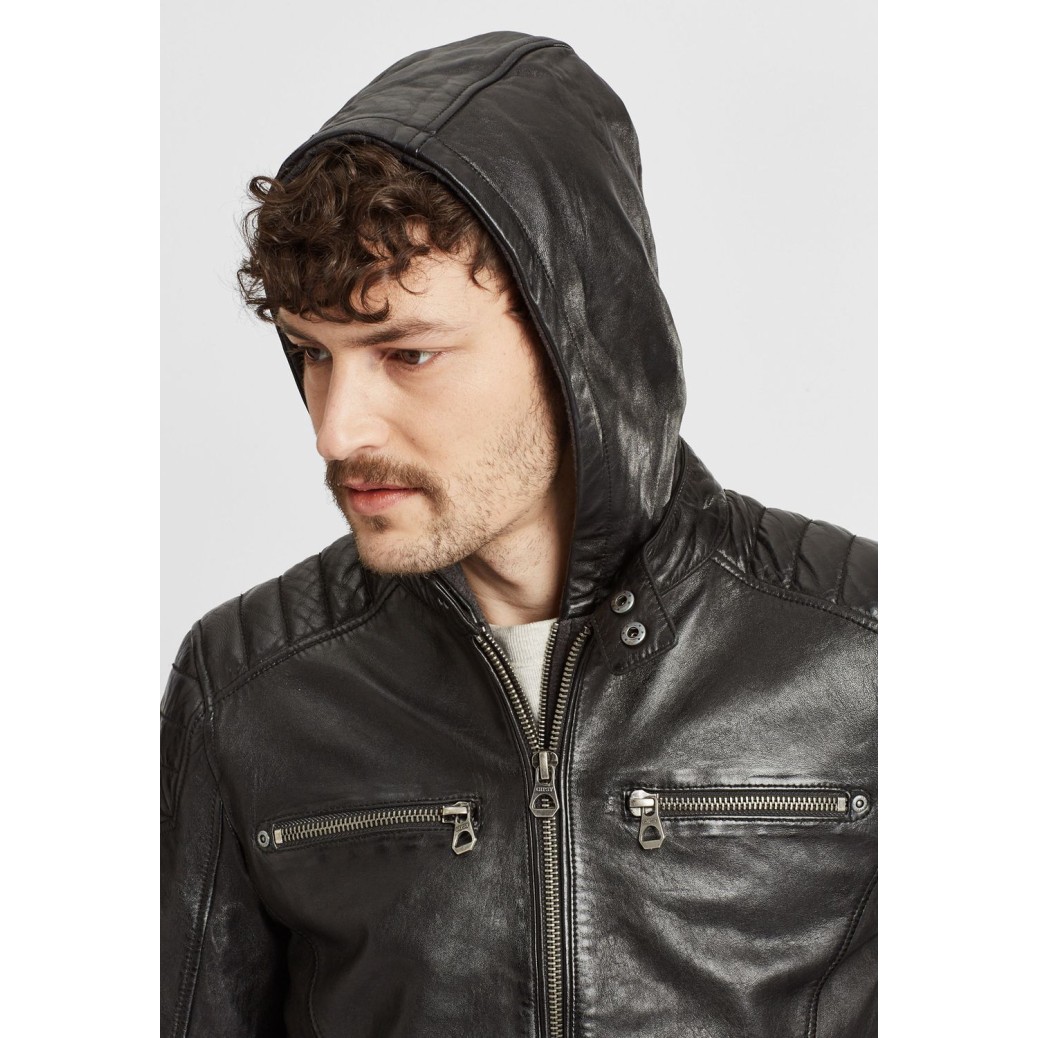 Geaca de Piele Barbati Gipsy Neagra GMDigo LAOV – IMBRACAMINTE