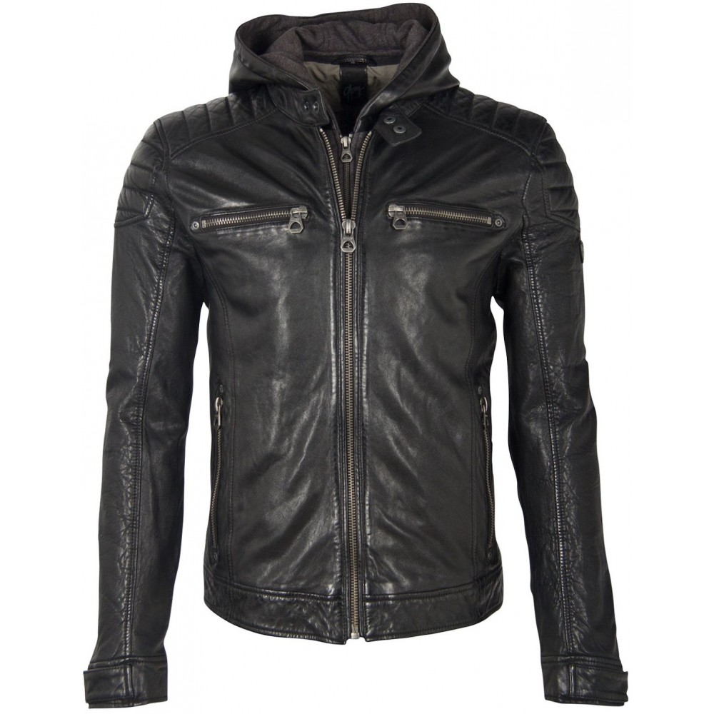 Geaca de Piele Barbati Gipsy Neagra GMDigo LAOV Geaca de Piele Barbati Gipsy Neagra GMDigo LAOV - readytowear