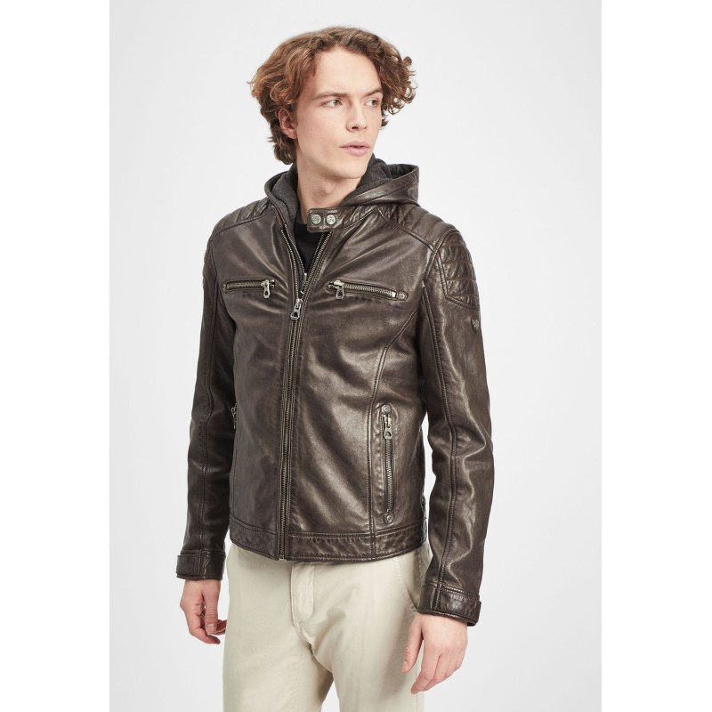 Geaca de Piele Barbati Gipsy Maro Inchis GMDigo LAOV – IMBRACAMINTE