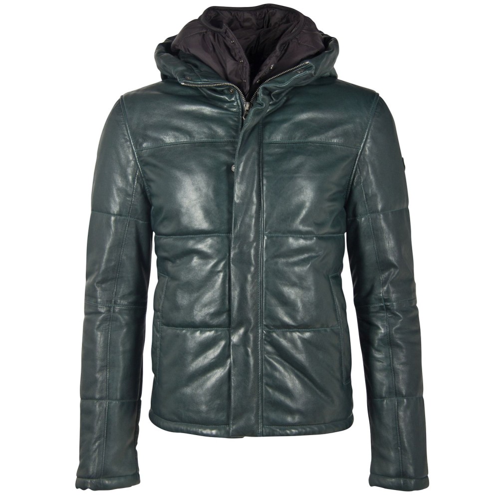 Geaca de Piele Barbati Gipsy Verde GMDrale LACEV W geci de piele - readytowear.ro