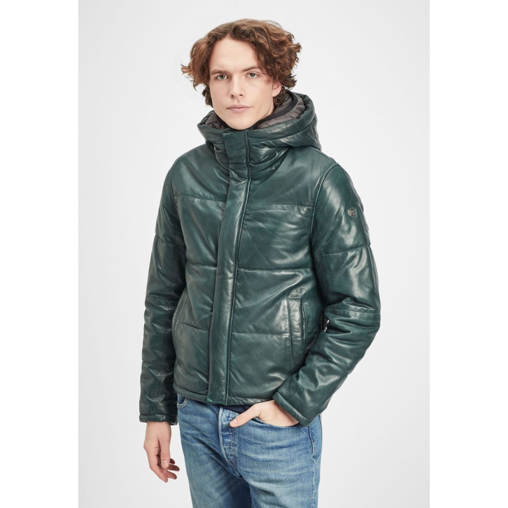 Geaca de Piele Barbati Gipsy Verde GMDrale LACEV W geci de piele - readytowear.ro