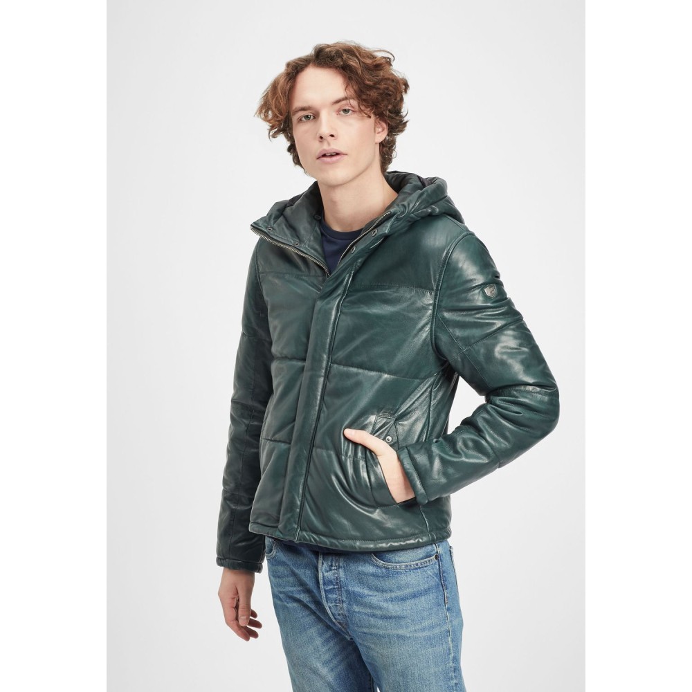 Geaca de Piele Barbati Gipsy Verde GMDrale LACEV W geci de piele - readytowear.ro