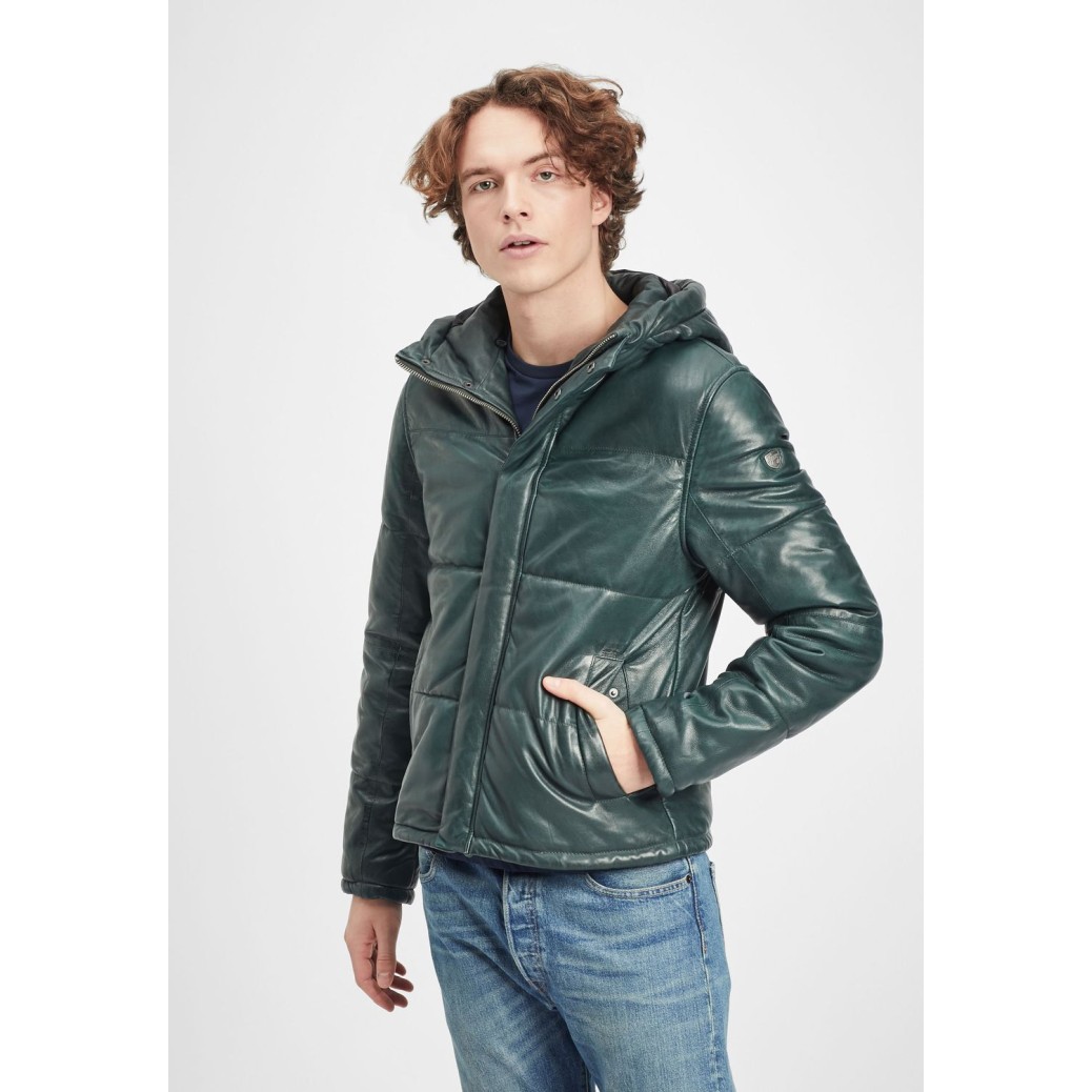 Geaca de Piele Barbati Gipsy Verde GMDrale LACEV W – IMBRACAMINTE