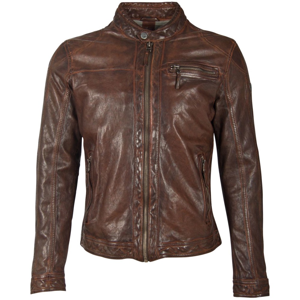 Geaca de Piele Barbati Gipsy Castanie GMDrove LGAWV geci de piele - readytowear.ro