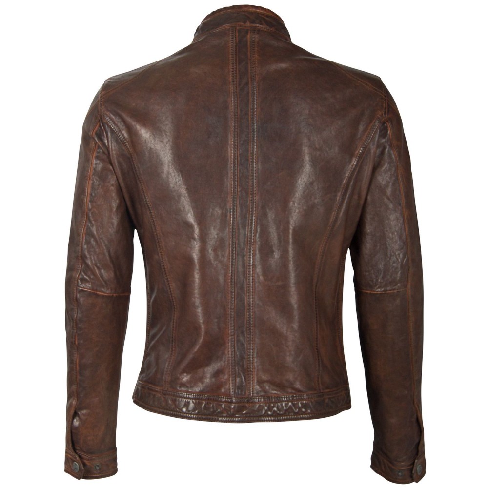 Geaca de Piele Barbati Gipsy Castanie GMDrove LGAWV geci de piele - readytowear.ro