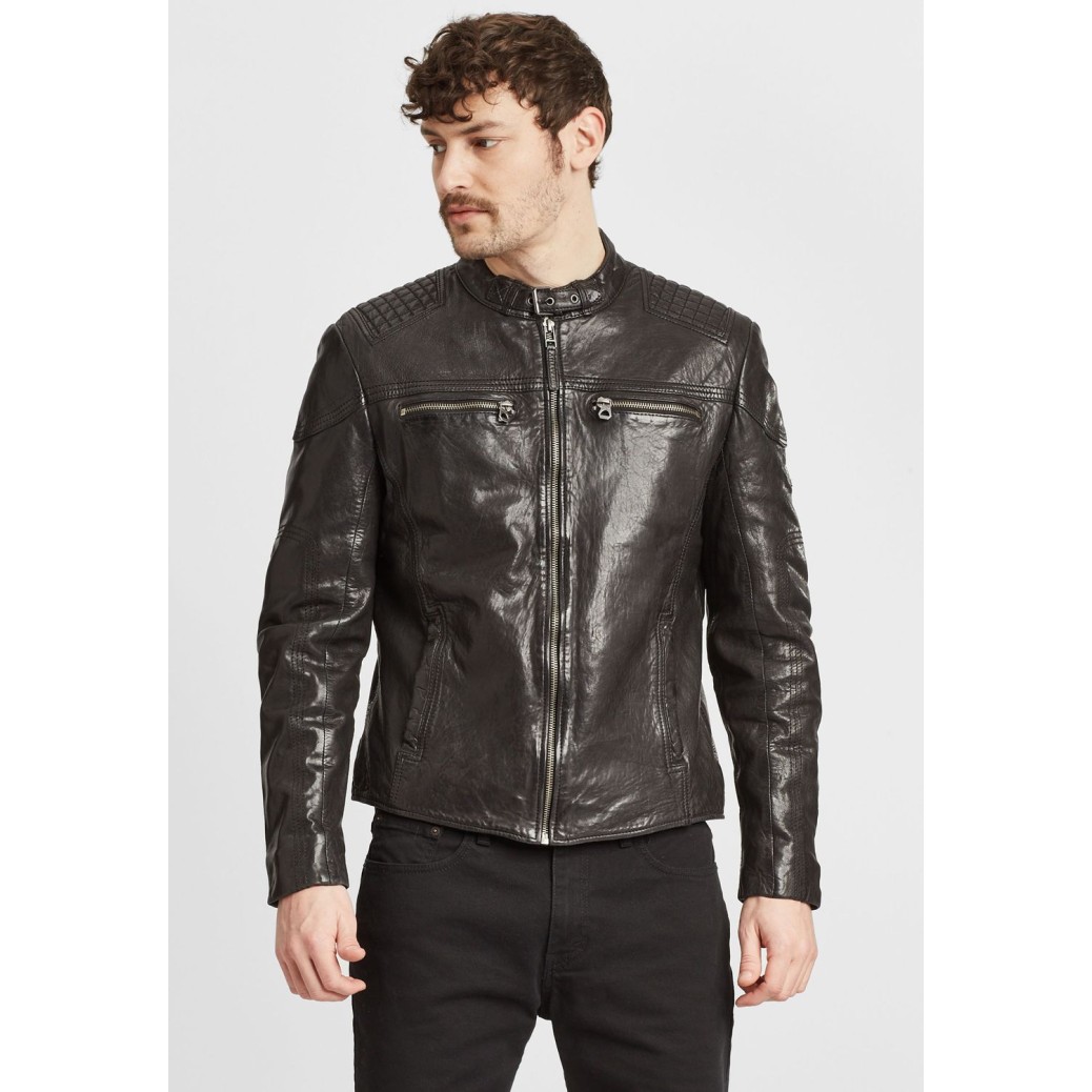 Geaca de Piele Barbati Gipsy Neagra GMFeliks LDAV – IMBRACAMINTE