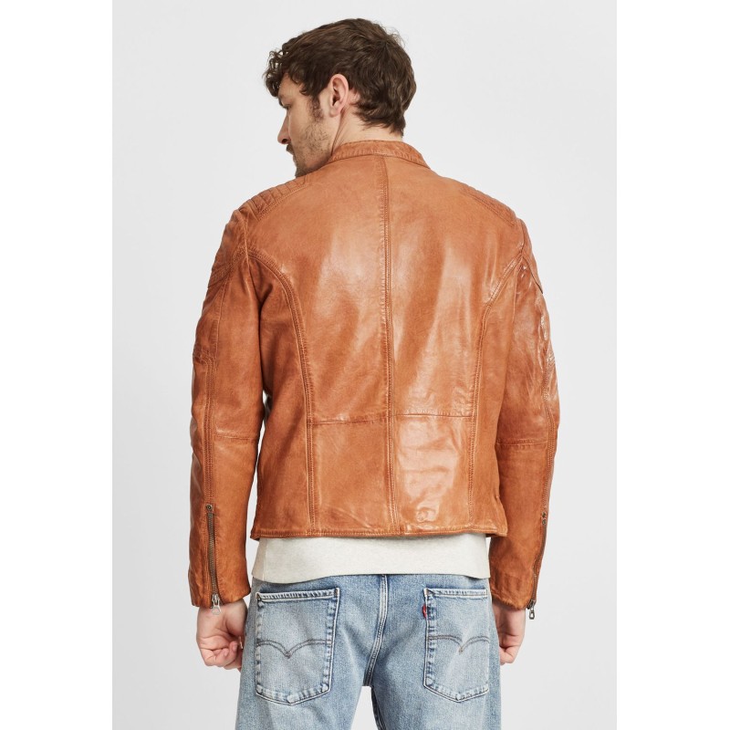 Geaca de Piele Barbati Gipsy Coniac GMFeliks LDAV – IMBRACAMINTE