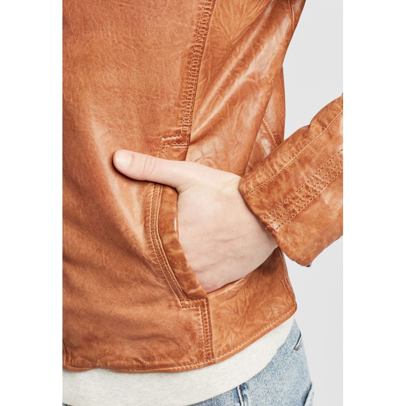 Geaca de Piele Barbati Gipsy Coniac GMFeliks LDAV – IMBRACAMINTE