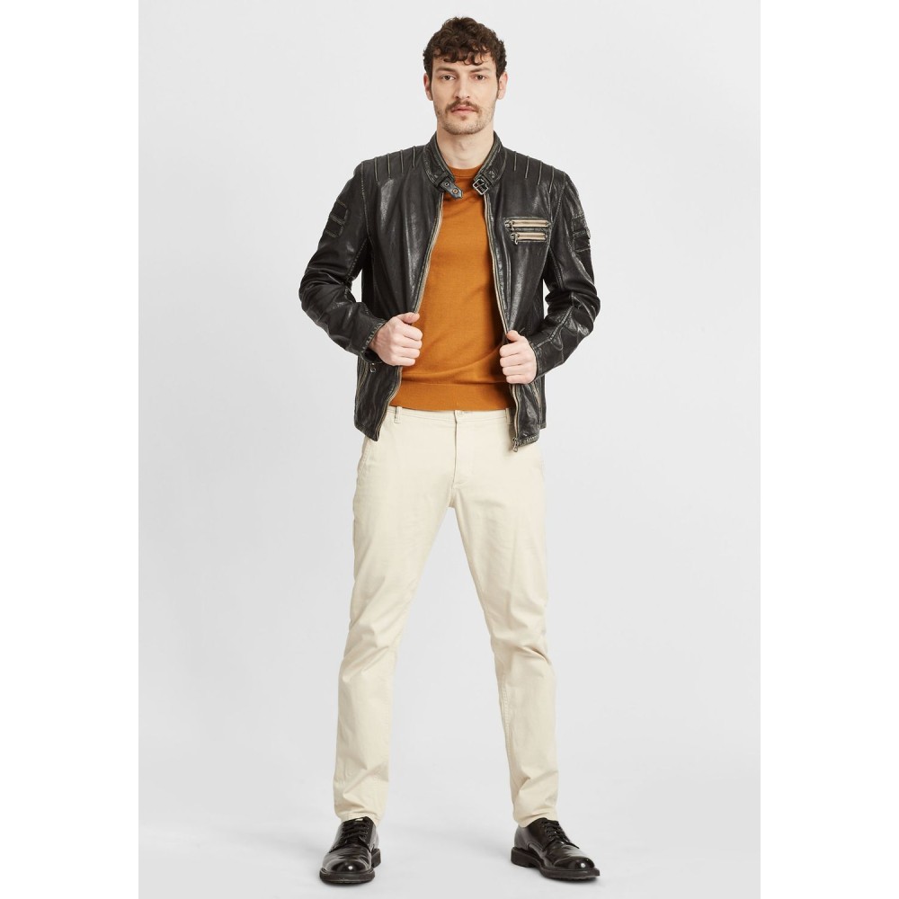 Geaca de Piele Barbati Gipsy Neagra GMJoster SF LABAGV geci de piele - readytowear.ro