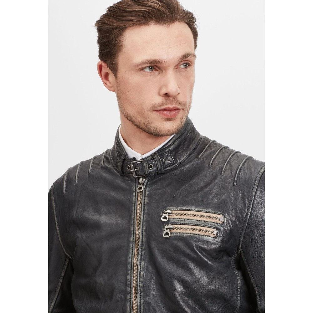 Geaca de Piele Barbati Gipsy Bleumarin GMJoster SF LABAGV geci de piele - readytowear.ro