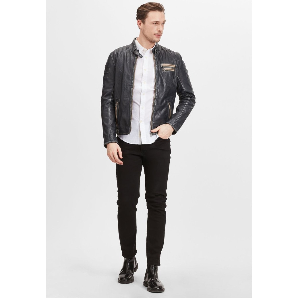 Geaca de Piele Barbati Gipsy Bleumarin GMJoster SF LABAGV – IMBRACAMINTE