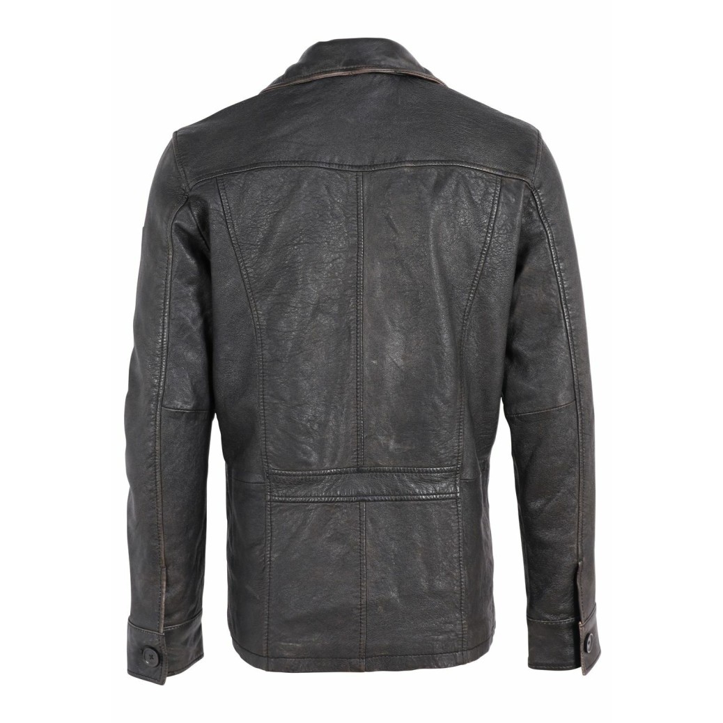 Geaca de Piele Barbati Gipsy Negru Antic GMKelton LANTV W – IMBRACAMINTE