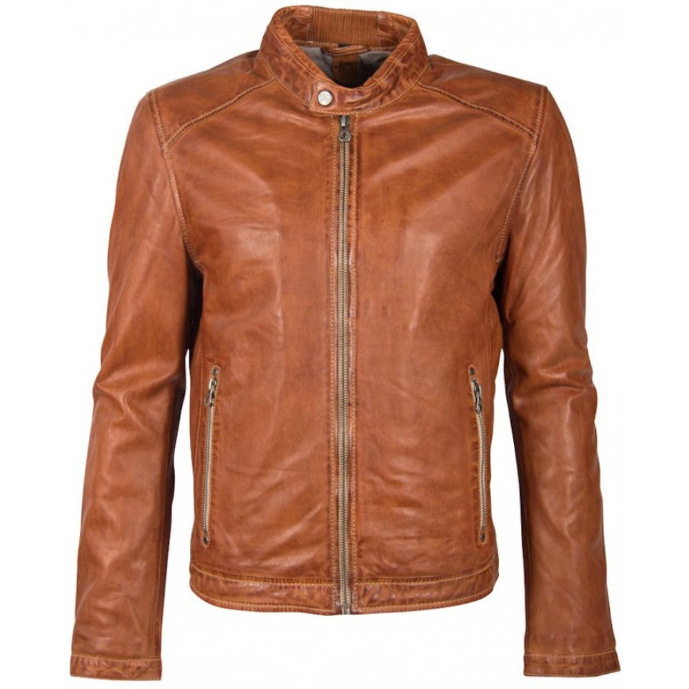 Geaca de Piele Barbati Gipsy Coniac GMMenny LAHOV Geaca de Piele Barbati Gipsy Coniac GMMenny LAHOV - readytowear