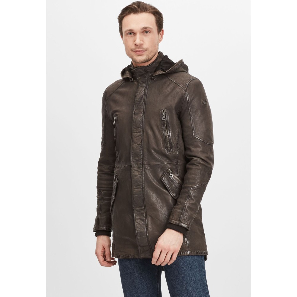 Geaca Lunga de Piele Barbati Gipsy Antracit GMNarron LCOUNTV W geci de piele - readytowear.ro
