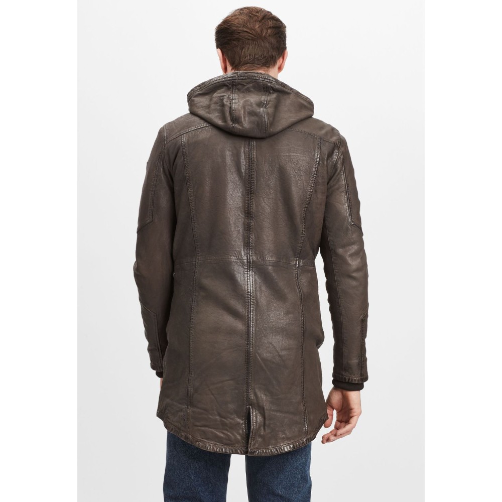 Geaca Lunga de Piele Barbati Gipsy Antracit GMNarron LCOUNTV W geci de piele - readytowear.ro