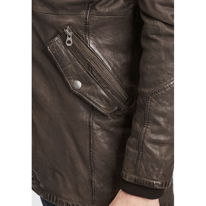 Geaca Lunga de Piele Barbati Gipsy Antracit GMNarron LCOUNTV W – IMBRACAMINTE