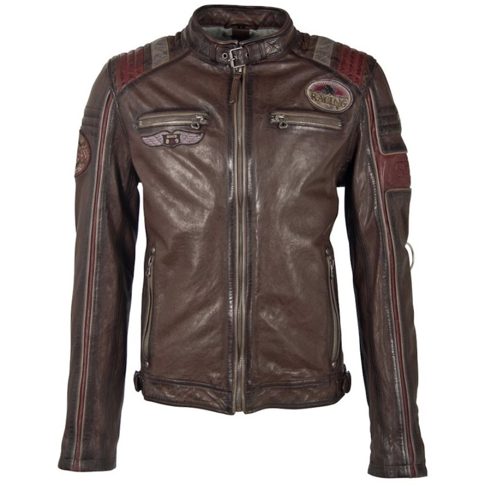 Geaca de Piele Barbati Gipsy Maro Inchis/Visiniu GMNasdo SF LVV Geaca de Piele Barbati Gipsy Maro Inchis/Visiniu GMNasdo SF LVV - readytowear.ro