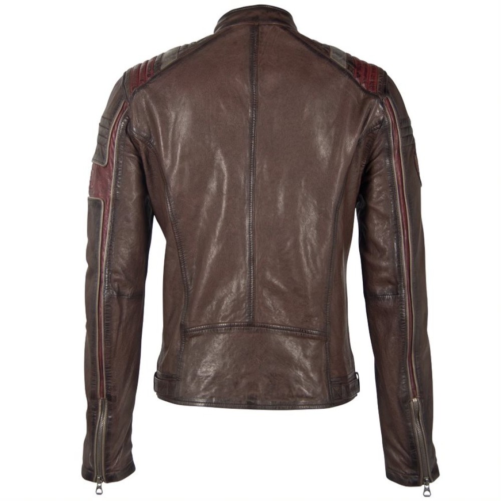 Geaca de Piele Barbati Gipsy Maro Inchis/Visiniu GMNasdo SF LVV geci de piele - readytowear.ro