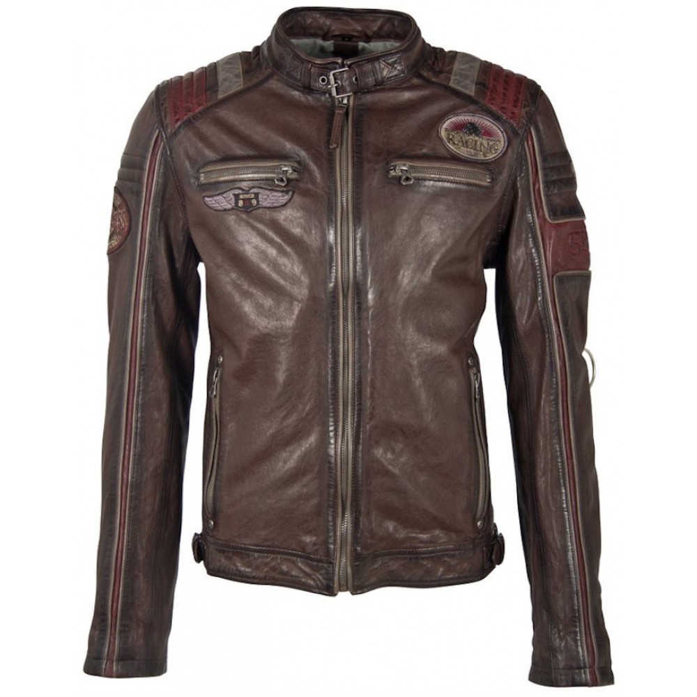 Geaca de Piele Barbati Gipsy Maro Inchis/Visiniu GMNasdo SF LVV Geaca de Piele Barbati Gipsy Maro Inchis/Visiniu GMNasdo SF LVV - readytowear