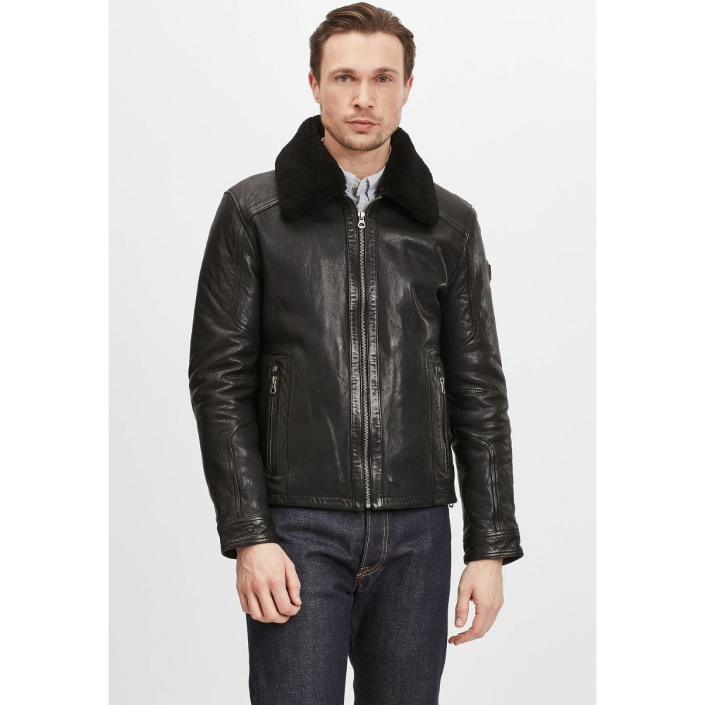 Geaca de Piele Barbati Gipsy Neagra GMOysto LHUV W geci de piele - readytowear.ro
