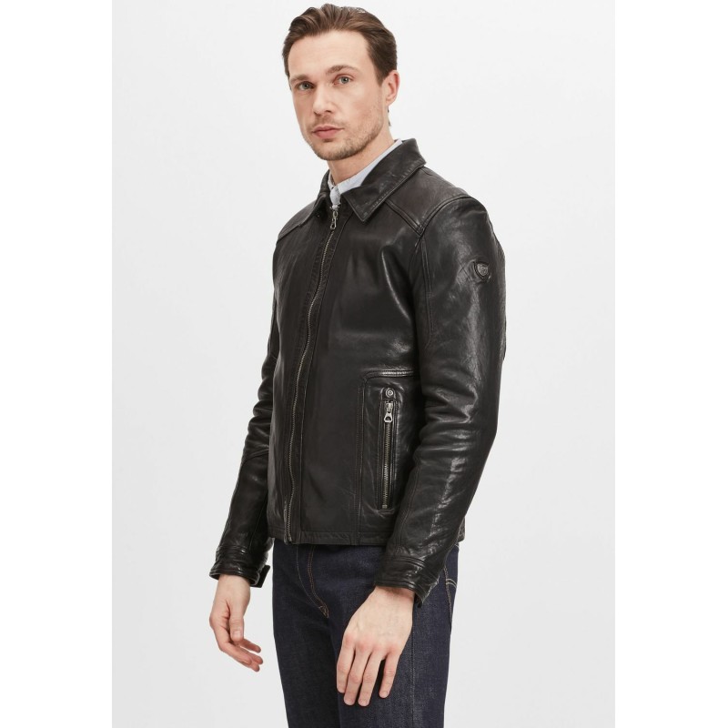 Geaca de Piele Barbati Gipsy Neagra GMOysto LHUV W – IMBRACAMINTE