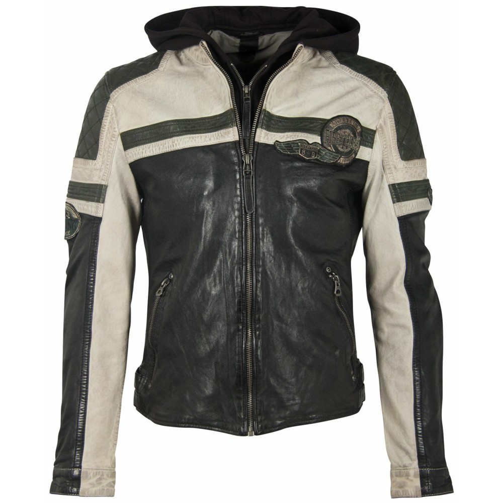 Geaca de Piele Barbati Gipsy Negru/Verde Inchis GMSpeeto SF LAMOV Geaca de Piele Barbati Gipsy Negru/Verde Inchis GMSpeeto SF LAMOV - readytowear.ro