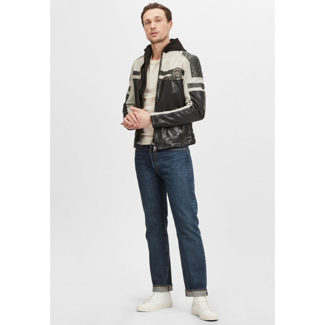 Geaca de Piele Barbati Gipsy Negru/Verde Inchis GMSpeeto SF LAMOV – IMBRACAMINTE Geaca de Piele Barbati Gipsy Negru/Verde Inchis GMSpeeto SF LAMOV – IMBRACAMINTE