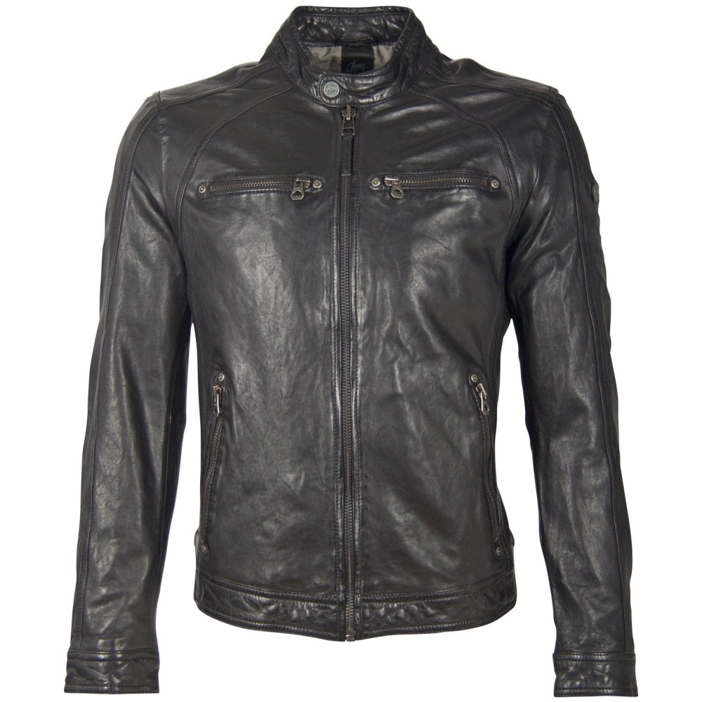 Geaca de Piele Barbati Gipsy Neagra GMTayson LONTV - readytowear.ro