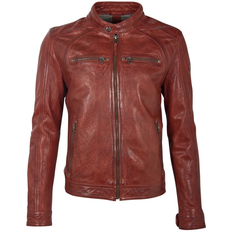 Geaca de Piele Barbati Gipsy Caramizie GMTayson LONTV – IMBRACAMINTE Geaca de Piele Barbati Gipsy Caramizie GMTayson LONTV – IMBRACAMINTE