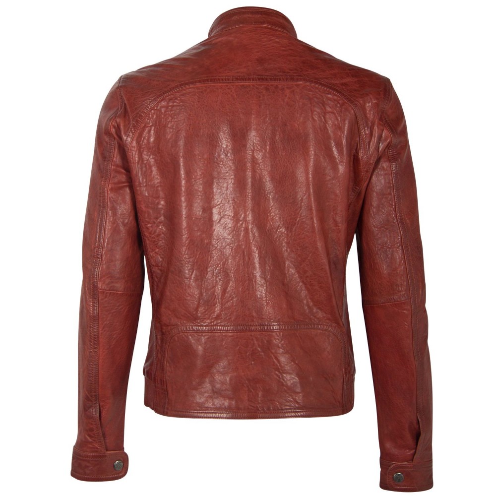 Geaca de Piele Barbati Gipsy Caramizie GMTayson LONTV geci de piele - readytowear.ro