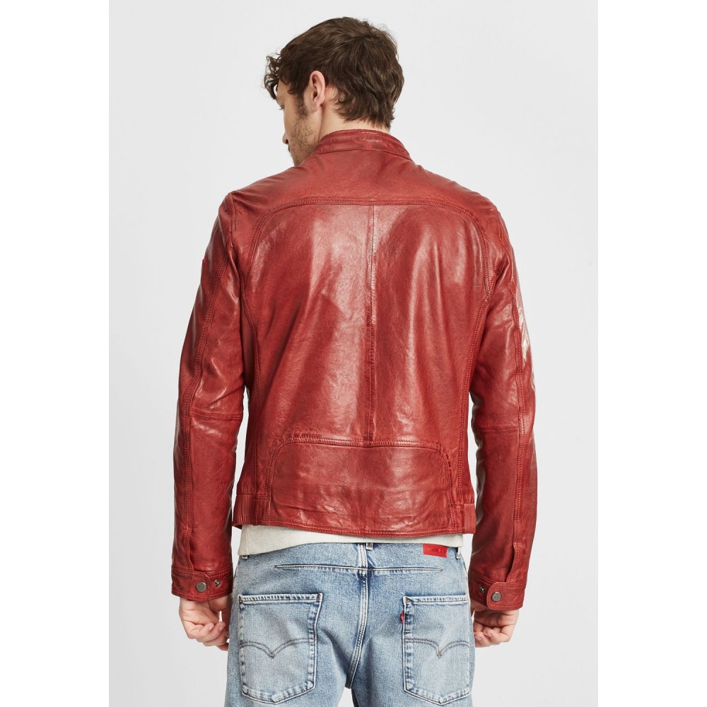 Geaca de Piele Barbati Gipsy Caramizie GMTayson LONTV geci de piele - readytowear.ro