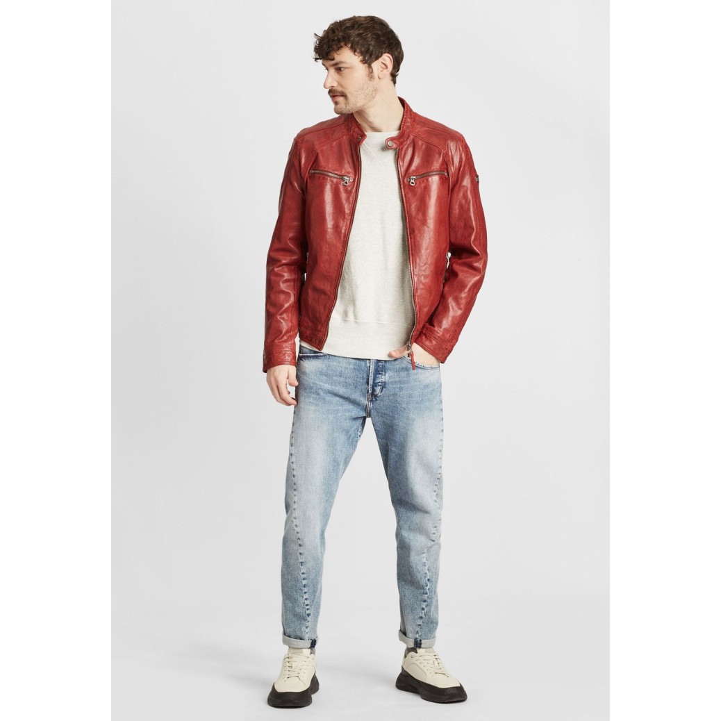 Geaca de Piele Barbati Gipsy Caramizie GMTayson LONTV – IMBRACAMINTE Geaca de Piele Barbati Gipsy Caramizie GMTayson LONTV – IMBRACAMINTE