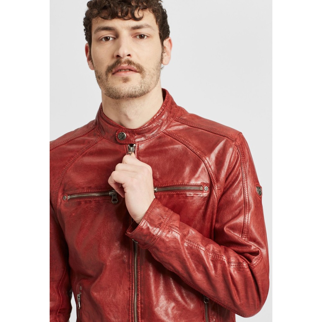 Geaca de Piele Barbati Gipsy Caramizie GMTayson LONTV – IMBRACAMINTE Geaca de Piele Barbati Gipsy Caramizie GMTayson LONTV – IMBRACAMINTE