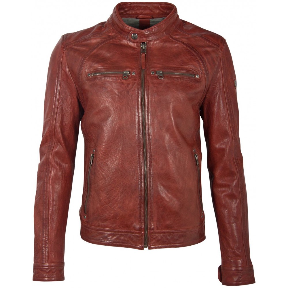 Geaca de Piele Barbati Gipsy Caramizie GMTayson LONTV Geaca de Piele Barbati Gipsy Caramizie GMTayson LONTV - readytowear