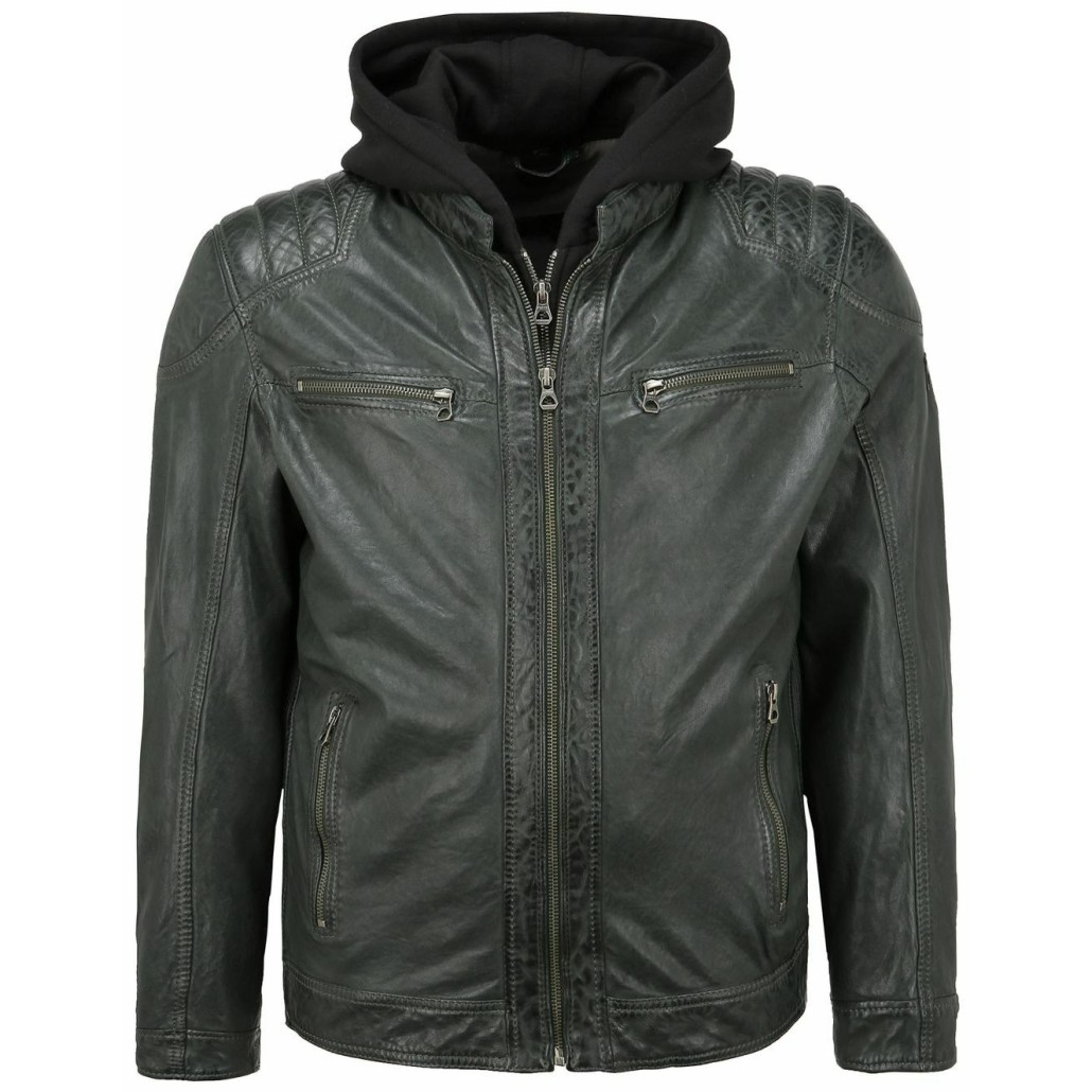 Geaca de Piele Barbati Gipsy Verde Inchis GMVabio CF LARIV – IMBRACAMINTE