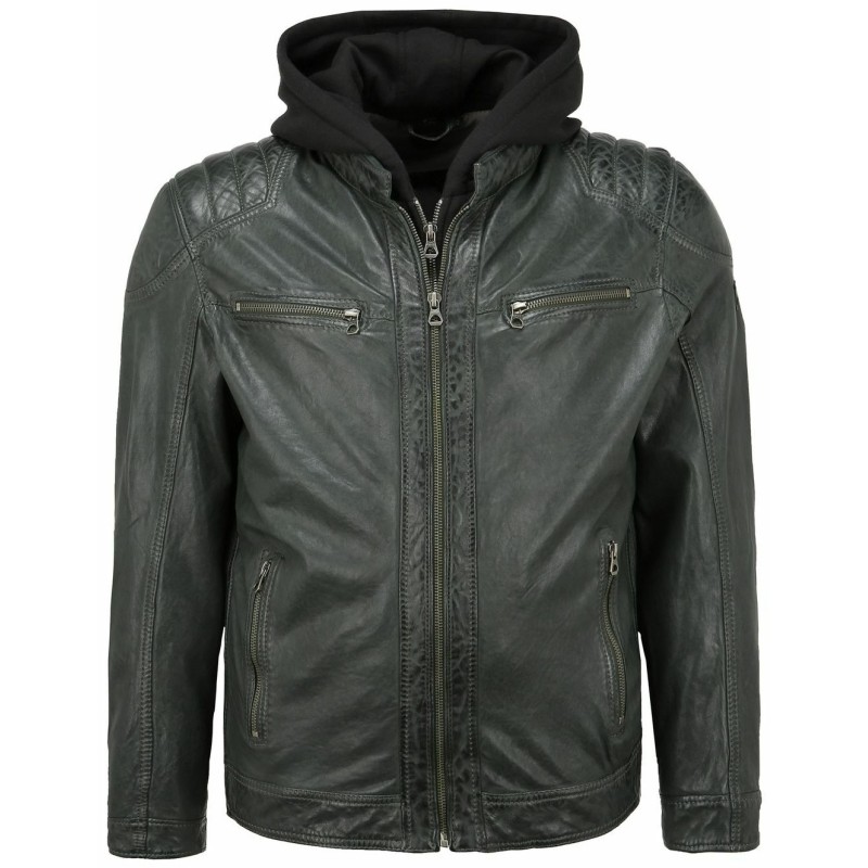 Geaca de Piele Barbati Gipsy Verde Inchis GMVabio CF LARIV – IMBRACAMINTE