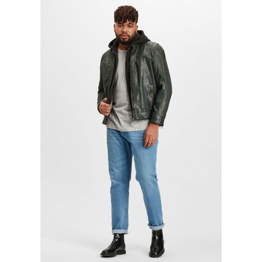 Geaca de Piele Barbati Gipsy Verde Inchis GMVabio CF LARIV – IMBRACAMINTE