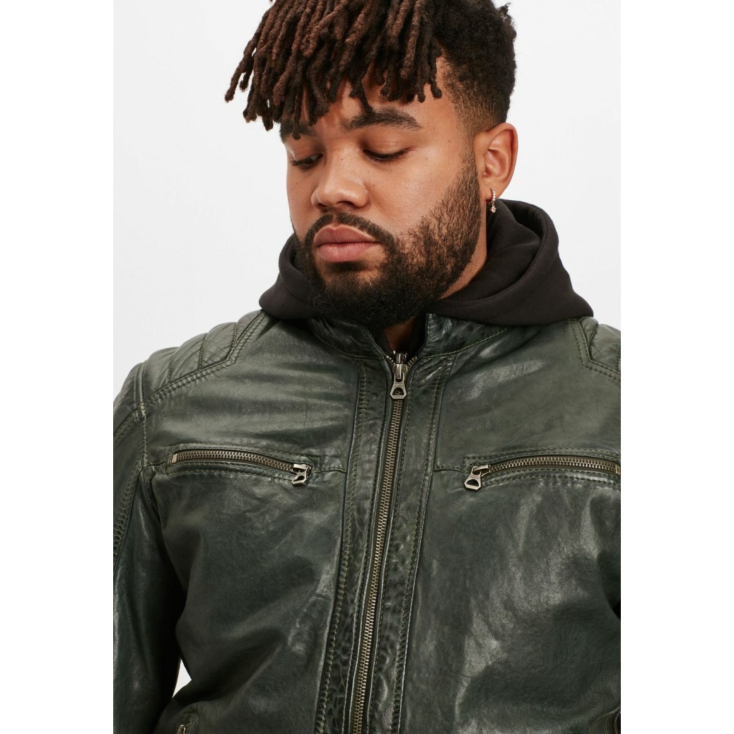 Geaca de Piele Barbati Gipsy Verde Inchis GMVabio CF LARIV – IMBRACAMINTE