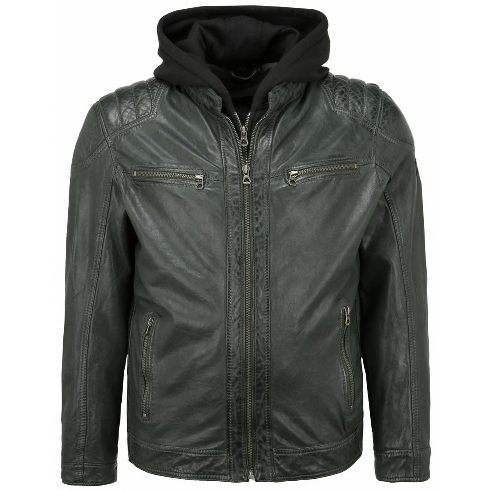 Geaca de Piele Barbati Gipsy Verde Inchis GMVabio CF LARIV Geaca de Piele Barbati Gipsy Verde Inchis GMVabio CF LARIV - readytowear
