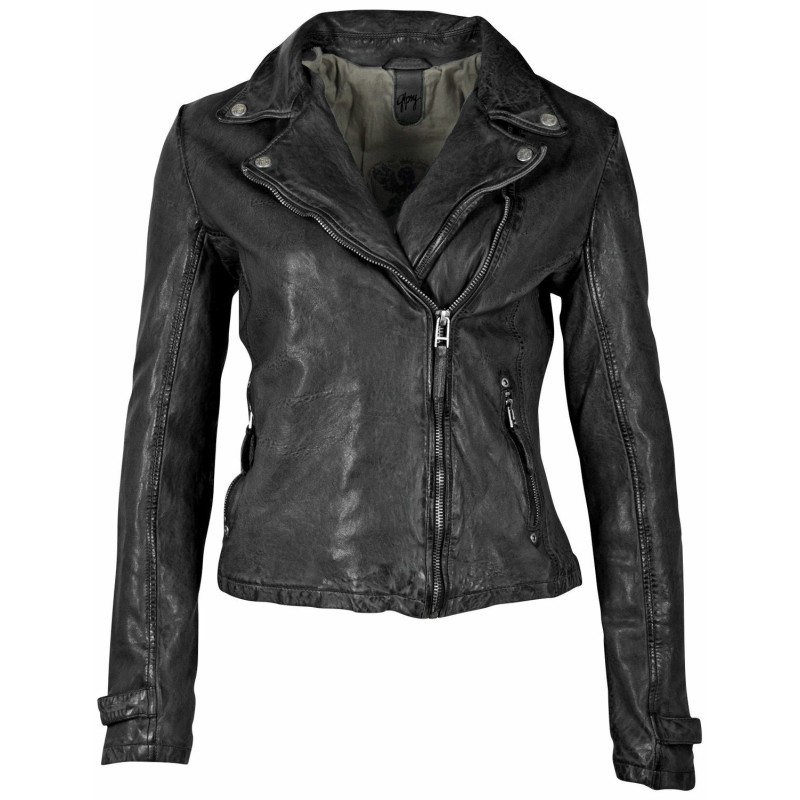 Geaca de Piele Naturala Dama Gipsy Neagra GWCeta LDAV – IMBRACAMINTE