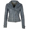 Geaca de Piele Dama Gipsy Albastru Deschis GWCeta LDAV geci de piele - readytowear.ro