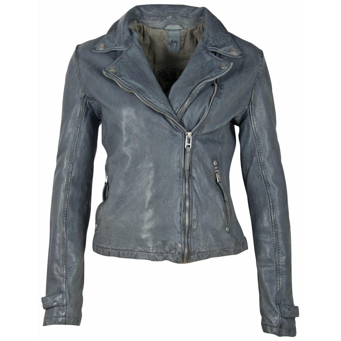 Geaca de Piele Dama Gipsy Albastru Deschis GWCeta LDAV – IMBRACAMINTE